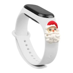 Curea Xmas OEM Xiaomi Mi Band 6 / Mi Band 5 Christmas Santa Plastic Alb