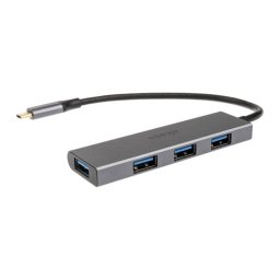 HUB USB AKASA USB C 4x USB Type-A Argintiu