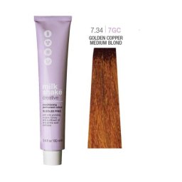 Vopsea Permanenta Milk Shake Creative 7.347GC Blond Mediu Aramiu Auriu 100ml