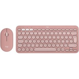 Kit Logitech Tastatura Mouse Pebble 2 Combo Roz
