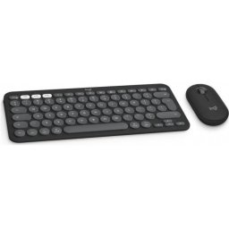 Kit Logitech Tastatura Pebble 2 Combo Mouse Negru