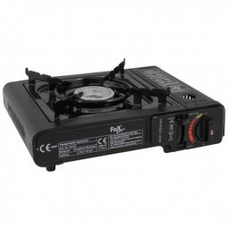 Aragaz Fox Outdoor Portabil Camping Aprindere Piezo Geanta Transport Negru