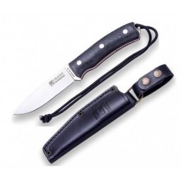 Cutit Joker Bushcrafter Teaca Piele Lama Otel Inox 10.5cm Maner Micarta Albastru