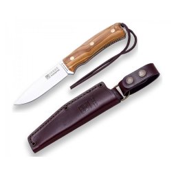 Cutit Joker Bushcrafter Lama Otel Inox 10.5cm Teaca Piele Maro