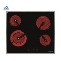 Plita Electrica Pyramis PHC61530IFB Black Glass Inox Vitroceramica Tehnologie OSD Touch Control Timer Negru
