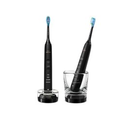 Set 2 Periute de Dinti Electrice Philips HX9914/54 Sonicare DiamondClean 9000 62000 Miscari/minut 4 Moduri Curatare Functia BrushSync 2 Baze Incarcare 2 Capete Periere Negru