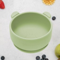 Bol din Silicon cu Ventuza APPEKIDS The Little Bear Raw Green