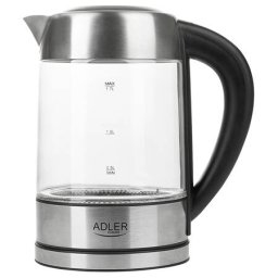 Fierbator de Apa Adler 1.7l 2200W Reglare Si Mentinere Temperatura Inox/Transparent