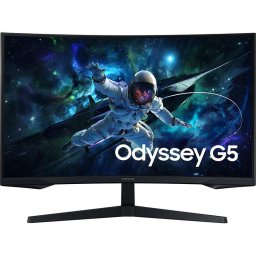 Monitor LED Gaming Curbat Samsung Odyssey G5 G55C LS32CG552EUXEN 31.5 inch QHD VA 1ms 165Hz Black