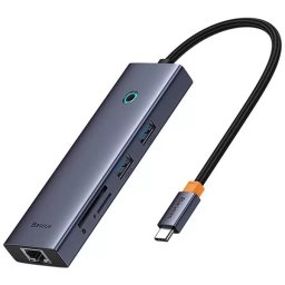 Hub Baseus UltraJoy 7-in-1 USB-C la HDMI4K 2xUSB 3.0 1xRJ45 100W Gri