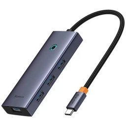 Hub Baseus UltraJoy 6-in-1 USB-C la HDMI4K@60Hz 4xUSB 3.0 1xPD 100W Gri