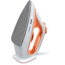 Fier Calcat Braun TexStyle 1 SI1009OR 1900W Abur Variabil 25g/min Jet Abur 120g/min Rezervor 220ml Talpa Ceramica Cistem Antipicurare Portocaliu