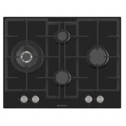 Plita Gaz Incorporabila Studio Casa Bellagio Nero 70cm 4 Arzatoare Wok Aprindere Electrica Gratare Fonta Valve Siguranta Sticla Negru