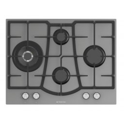 Plita Gaz Incorporabila Studio Casa legance Grey 70cm 4 Arzatoare Wok Aprindere Electrica Gratare Fonta Valve Siguranta Sticla Gri