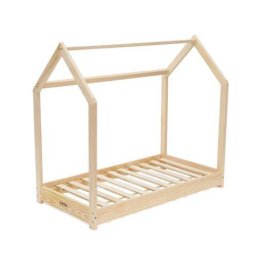 Pat Copii U-GROW Casuta 140 x 70 Lemn Natur