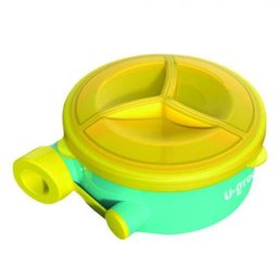 Recipient Lapte Praf U-GROW cu 3 Compartimente Galben/Verde
