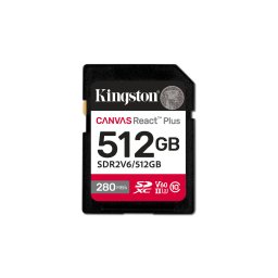 Card Kingston 512GB SDXC CANVAS REACT PLUS U3/UHS-II 280R/150W V60 FULL HD/4K