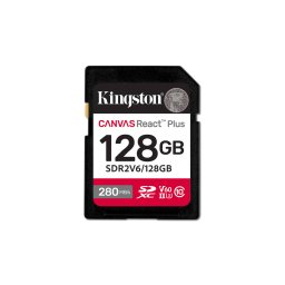 Card Kingston 128GB SDXC CANVAS REACT PLUS U3/UHS-II 280R/100W V60 FULL HD/4K