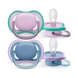 Set 2 Suzete Philips-Avent SCF085/34 Ultra Air Pacifier 6-18luni Ortodontice fara BPA Mov/Albastru