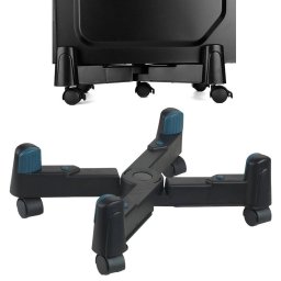 Suport Mobil Pentru Unitate PC Procart Ajustabil 8-25cm 4 Roti Pivotante Negru