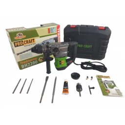 Ciocan Rotopercutor ProCraft BH2200 6J 1500W 820Rpm 5000Bpm Negru-Verde