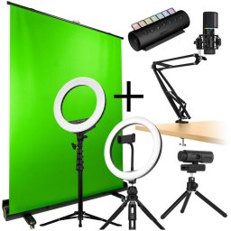 Pachet Complet De Streaming Streamplify Camera Web Microfon Ecran Light 10 Light 14 Hub USB Negru