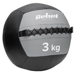 Minge Medicinala Rebel ACTIVE Pentru Exercitii 3kg Diametru 35cm Piele Sintetica Negru