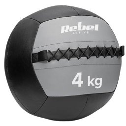 Minge Medicinala Rebel ACTIVE pentru Exercitii 4kg Diametru 35cm Piele Sintetica Negru