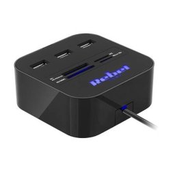 Card reader Rebel HUB 3X USB 2.0 SI CITITOR CARD SD/MICROSD