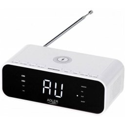 Radio cu Ceas Adler Incarcare Wireless Alb