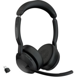 Casti Wireless cu Microfon Jabra Evolve2 55 Link380c MS Stereo USB-C Negru