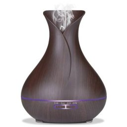 Difuzor Uleiuri Platinet cu Ionizare si Umidificator Oprire Automata LED 7 Culori 400ml Maro Inchis