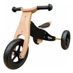 Tricicleta/Bicicleta Copii 2in1 Free2Move Fara pedale din Lemn Sa Reglabila Manere Antiderapante Roti Ajustabile 18Luni - 3Ani Maro/Negru
