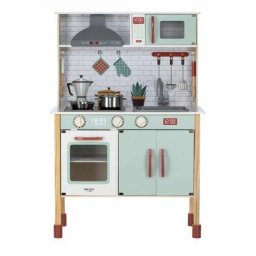 Bucatarie Lemn pentru Copii Free2Play Mini Chef cu Efecte de Sunet si Lumina cu Accesorii 70 x 30 x 104CM Multicolor