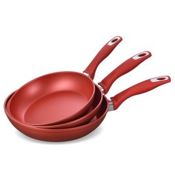 Set 3 Tigai Zass Gourmet ZG-ZCS 06 Antiaderente Aluminiu Rosu