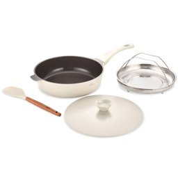 Set Tigaie Zass Gourmet ZG-ACS 07 Multifunctionala Aluminiu 4 Piese 28x8Cm Crem