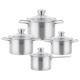 Set Oale Zass Gourmet ZG-SCS 03 Inox Cu Capac 8 Piese Argintiu