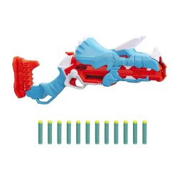 Arma de Jucarie Hasbro Nerf DinoSquad Tricera-Blast cu 12 Gloante Varsta 8 Ani+ Multicolor