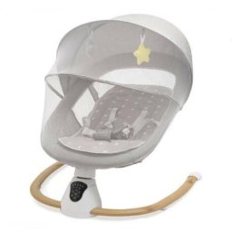 Balansoar pentru Bebelusi New Baby Smart pana la 9KG Include Cronometru si Detector de Miscare 5 Viteze de Leganare Sunete si Melodii cu 2 Jucarii 0 Luni+ Gri