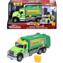 Camion De Gunoi Majorette Mack Granite 7x Lumini +36luni Verde