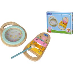 Set Muzical Din Lemn Eichhorn Peppa Pig 2x Bucati +12luni Multicolor