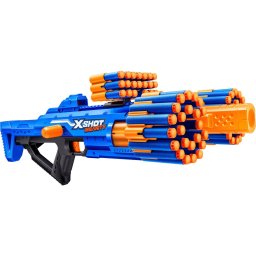 Lansator de Sageti Zuru X-Shot Insanity Blaster Berzerko 27m Include 48 de Sageti 14 ani+ Albastru/Portocaliu