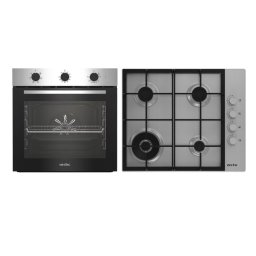 Pachet Cuptor Incorporabil + Plita ARCTIC ARSE11130XD 71L Electric 6 Functii AquaDropClean Grill Timer Clasa A Gaz 4 Arzatoare Aprindere Electrica Wok 60cm Inox Negru