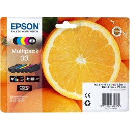 Multipack 5 Cartuse Cerneala Epson 33 Claria (C13T33374011) 24.4ML Negru/Cyan/Magenta/Yellow/Negru Photo