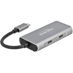 Hub USB Delock external USB 3.2 hub grey - USB3.2> 2 x USB Type-A + 2 x USB Type-C