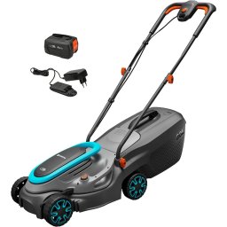 Masina de tuns iarba Gardena Cordless Lawnmower PowerMax 32/18V P4A Ready-To-Use Set, 18V (black/grey, Li-Ion battery 4.0Ah, POWER FOR ALL ALLIANCE)