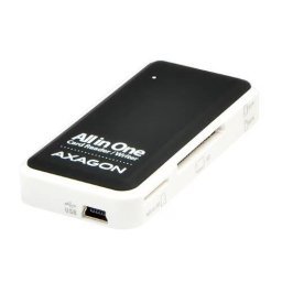 Cititor Carduri AXAGON CRE-X1 All-In-One Mini Extern 5 Sloturi Negru/Alb