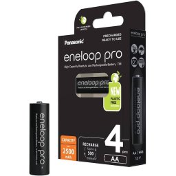 Set Acumulatori Reincarcabili Panasonic Eneloop Pro AA 2500mAh 4 Bucati Negru
