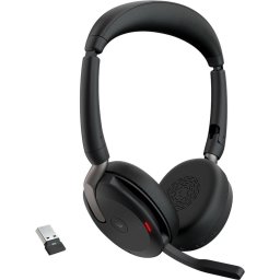 Casti Jabra Evolve2 65 Flex Duo, Headset (black, Stereo, Microsoft Teams, USB-A, Link380a)