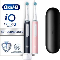 Braun Oral-B iO Series 3N Duo, electric toothbrush (black/pink, matt black//blush pink incl. 2nd handpiece)